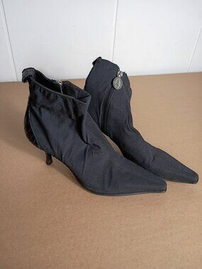 David J Pilner Lola Peace for the Children Side Zip Pointed Booties Womens 7.5 M